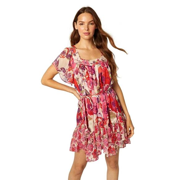 MISA Los Angeles Kasey Coming in Roses Flirty Romantic Flowy Dress NWT M $330 - Picture 5 of 7